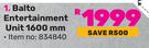 Balto Entertainment Unit 1600mm