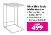 Nina Side Table White Marble