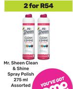 Mr.Sheen Clean & Shine Spray Polish Assorted-For 2 x 275ml