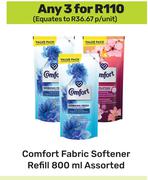 Comfort Fabric Softener Refill Assorted-For Any 3 x 800ml