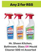 Mr Sheen Kitchen, Bathroom, Glass Or Mould Cleaner Assorted-For Any 2 x 500ml