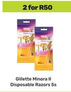 Gillette Minora II Disposable Razors-For 2 x 5s