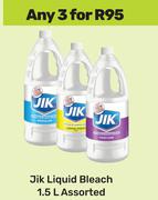Jik Liquid Bleach Assorted-For Any 3 x 1.5L