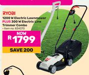 Ryobi 1200W Electric Lawnmower Plus 300W Electric Line Trimmer Combo