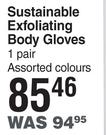 Clean Logic Sustainable Exfoliating Body Gloves 1 Pair Assorted Colours