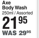 Axe Body Wash Assorted-250ml
