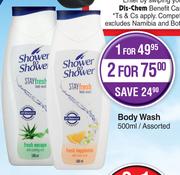 Shower To Shower Body Wash Assorted-For 2 x 500ml