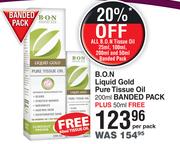 B.O.N Liquid Gold Pure Tissue Oil 200ml Banded Pack Plus 50ml Free-Per Pack