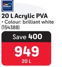 Dulux 20L Acrylic PVA