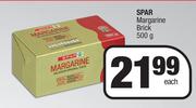 Spar Margarine Brick-500g Each