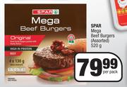 Spar Mega Beef Burgers (Assorted)-520g Per Pack