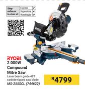 Ryobi 2000W Compound Mitre Saw MS-255SCL (744622)