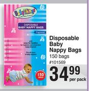 Baby Things Disposable Baby Nappy Bags 150 Bags-Per Pack