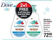 Baby Dove Head To Toe Wash (Rich Or Sensitive Moisture) Assorted-400ml Each