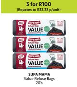 Supa Mama Value Refuse Bags-For 3 x 20's Pack