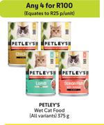 Petley's Wet Cat Food (All Variants)-For Any 4 x 375g