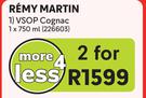 Remy Martin VSOP Cognac-For 2 x 750ml