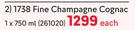 Remy Martin 1738 Fine Champagne Cognac-750ml Each