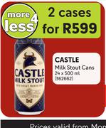 Castle Milk Stout Cans-For 2 x 24 x 500ml