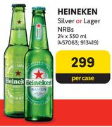Heineken Silver Or Lager NRBs-24 x 330ml Per Case