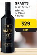 Grant's 12 Yo Scotch Whisky-750ml Each