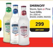 Smirnoff Storm, Spin Or Pine Twist NRBs-24 x 300ml Per Case