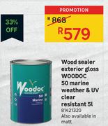 Woodoc Weather & UV Clear Resistant 50 Marine Exterior Gloss Wood Sealer-5L