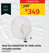 Equation 16" 45W White Wall Fan