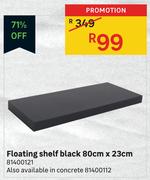 Floating Shelf Black-80cm x 23cm