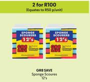 GR8 Save Sponge Scoures-For 2 x 12's