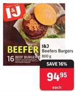 I&J Beefers Burgers-800g