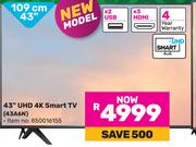 Hisense 109cm (43") UHD 4K Smart TV 43A6N