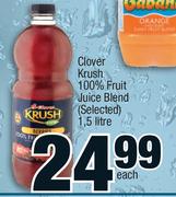 Clover Krush 100% Fruit Juice Blend (Selected)-1.5Ltr Each
