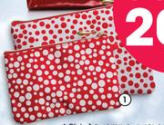 Clicks Red & White Spotted 2 In 1 Cosmetics Purse Set