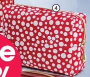 Clicks Red And White Spotted Cosmetics Bag