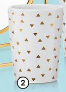 Clicks Tumbler White With Gold Triangles