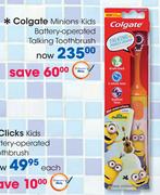 Colgate Minions Kids Battery Operated Talking Toothbrush