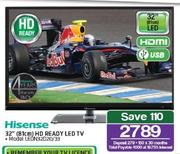 Hisense 32"(81cm) HD Ready LED TV LEDN32D20/33
