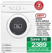 Defy 5kg White Auto-Dryer DTD258