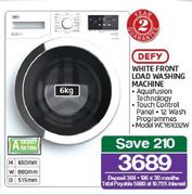 Defy 6kg White Front Load Washing Machine WCY61032W