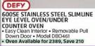 Defy 600mm 600SE Stainless Steel Slimline Undercounter Oven DBO461