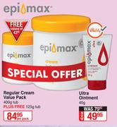 Epimax Regular Cream Value Pack 400g Tub Plus Free 125g Tub-Per Pack