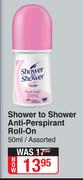 Shower To Shower Anti Perspirant Roll On (Assorted)-50ml