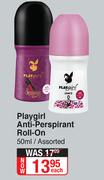 Playgirl Anti Perspirant Roll On (Assorted)-50ml Each