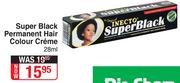 Inecto Super Black Permanent Hair Colour Creme-28ml