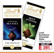 Lindt Excellence Chocolate Slabs Assorted-100g Each