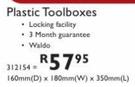 Brights Bargain Plastic Toolboxes-160mm(d)x180mm(w)x350mm(l)
