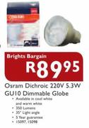 Brights Bargain Osram Dichroic 220V 5.3W GU10 Dimmable Globe