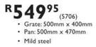 Fireplace Grate:500 x 400mm And Pan:500 x 470mm Mild Steel