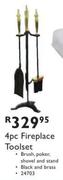 4pc Fireplace Toolset